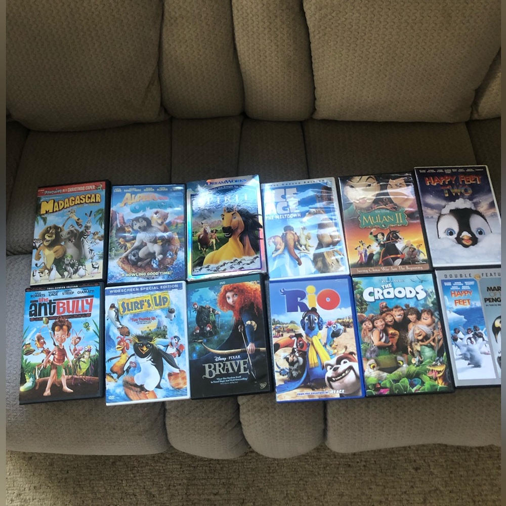 H72:  14 of our FAVORITE animated movies on DVD- my fav’s RIO, Brave & Spirit